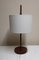 Vintage German 2-Flame Table Lamp with Teak Frame and White Fabric Shade from Temde, 1960s 1