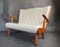 Mid-Century Scandinavian 2-Seater Setee in Wood and Bouclé Fabric in the style of Philip Arctander, 1950s, Image 3
