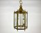 Vintage Brass Art Deco Lantern with Glass, France, 1970s 2