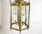 Vintage Brass Art Deco Lantern with Glass, France, 1970s 3