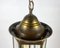 Vintage Art Nouveau Brass Ceiling Lantern with Glass Panels, 1980s 4