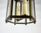 Vintage Art Nouveau Brass Ceiling Lantern with Glass Panels, 1980s, Image 5