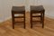 Arts and Crafts Golden Oak and Leather Stools, 1880, Set of 2 3