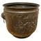 Arts and Crafts Brass Coal Bin with Tavern Scenes, 1900s 1