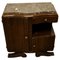 Small French Art Deco Odeon Style Marble Top Oak Cabinet, 1920s, Image 1