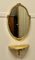 Consola y espejo Barbola francesa dorada, años 40. Juego de 2, Imagen 9