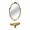 Consolle Barbola dorata con specchio, Francia, anni '40, set di 2, Immagine 1