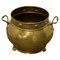 19th Century Pot Belly Brass Coal Bucket on Feet, 1880s, Image 1