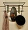 French Hat and Coat Rack with Oval Mirror in Iron and Toleware, 1960 6