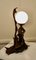 Lampe de Bureau Folk Art en Racine Sculptée, 1930 4