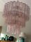 Large Tubular Chandelier in Pink Murano 4