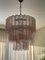 Large Tubular Chandelier in Pink Murano 5