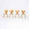 Vintage Plywood Chairs by Cees Braakman from Pastoe, 1950s, Set of 4 5