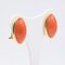 Vintage18k Yellow Gold with Orange Coral Earrings, 1960s, Set of 2, Image 2