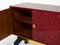 Mueble bar de piel de cabra roja de latón, años 60, Imagen 2