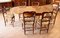 Vintage Dining Table and Walnut Chairs, Set of 7 1