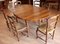 Vintage Dining Table and Walnut Chairs, Set of 7, Image 4