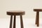 Brutalist French Oak Tripod Stools, 1950s, Set of 2 3