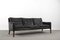 Mid-Century Modern Danish Three-Seat Sofa in Black Leather and Rosewood by Kurt Østervig for Centrum Mobler, 1950s, Image 1