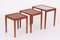 Tables d'Appoint Gigognes en Teck avec Carrelage, Danemark, 1970s, Set de 3 3