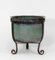 Antique English Copper Verdigris Planter on Wrought Iron Stand, Image 3