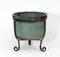 Antique English Copper Verdigris Planter on Wrought Iron Stand 4