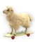 Juguete con ruedas de oveja de arte popular, de principios del siglo XX, Imagen 1