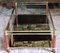 Rectangular Glass Brass & Wood Coffee Table with Mirrored Base, Italy, 1980s 4
