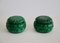 Art Deco Green Glass Paste Boxes, 1930s, Set of 2 1