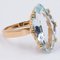 Vintage 18 Karat Gelbgold Ring mit Navette Schliff Aquamarin, 1970er 3