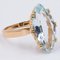 Vintage 18k Yellow Gold with Navette Cut Aquamarine Ring, 1970s 3