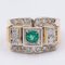 Grüner Vintage Turmalin & Diamant Ring aus 18 Karat Gelbgold, 1950er 3