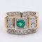 Vintage 18k Yellow Gold Green Tourmaline and Diamond Ring, 1950s 3