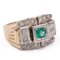 Vintage 18k Yellow Gold Green Tourmaline and Diamond Ring, 1950s, Image 1