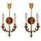 Neoclassical Bronze 2-Light Wall Sconces, 1880s, Set of 2, Image 1