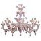 Lámpara de araña de cristal de Murano rosa, años 90, Imagen 7