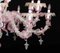 Lámpara de araña de cristal de Murano rosa, años 90, Imagen 8