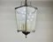 Vintage Ceiling Lantern in Metal and Glass by Massive, Belgium, 1980s 2