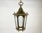 Vintage Ceiling Lantern in Bronze with Glass Panels, 1980s 3