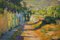 Jose Ariet Olives, paisaje de pueblo impresionista, siglo XX, óleo sobre lienzo, Imagen 3