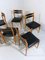 Chaises de Salle à Manger Vintage en Hêtre et Cuir Noir, 1960s, Set de 6 5