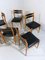 Vintage Dining Chairs in Beech & Black Leather, 1960s, Set of 6 5