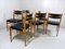 Vintage Dining Chairs in Beech & Black Leather, 1960s, Set of 6 3