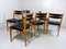 Vintage Dining Chairs in Beech & Black Leather, 1960s, Set of 6, Image 3