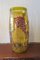 Yellow Glass Vase with Cracked Paint & Grape Motif, 1950s 1