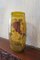 Gelbe Glasvase mit rissiger Farbe & Weintraubenmotiv, 1950er 5