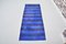 Anatolian Blue Striped Wool Kilim Runner Rug, Image 2