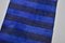 Anatolian Blue Striped Wool Kilim Runner Rug 6