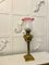 Antike viktorianische Öllampe aus Messing mit Schilfrohr, 1860er 3