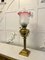 Antique Victorian Reeded Column Brass Oil Lamp, 1860s 2